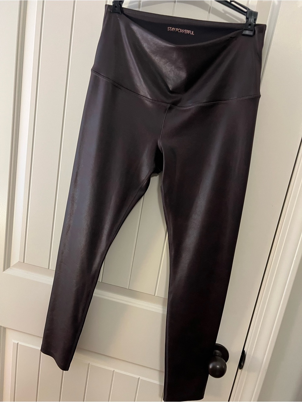 NWOT Calia Brown Faux leather legging size L